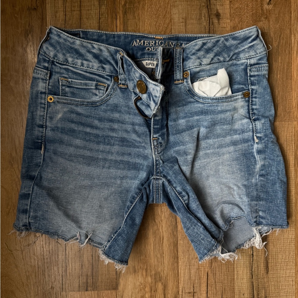 American Eagle Outfitters Distressed Blue Jean Shorts